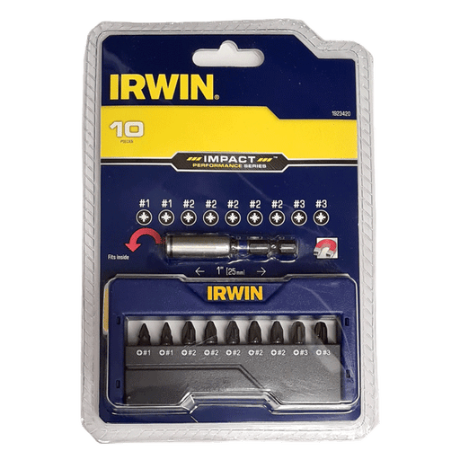 IRWIN 1923420 Impact Pozi Screwdriver Bit Set 10pc