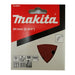 Makita 94mm Sanding Sheet (6 holes), 100 Grit, Pack of 10, B-22947. Part of a growing range of Triangular sanding sheets