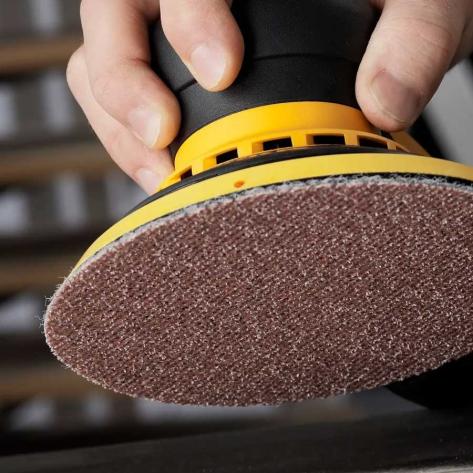 Product image of the 150mm Abranet Sanding Disc with P600 Grit  in action.