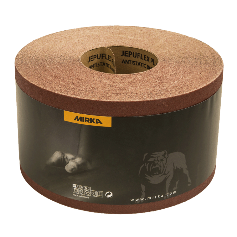 Mirka Avomax Antistatic 115mm x 50m Abrasive Roll P40 Grit, 4251100140. Part of a range of abrasive rolls available at Fusion Fixings