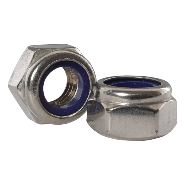 M24 Nyloc Nut (Nylon Insert Nut) T Type, A4 Stainless Steel DIN 985