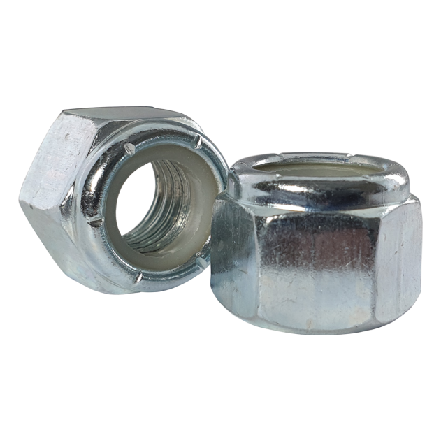 Product photography for 1/2” UNC Nyloc Nut, Bright Zinc Plated