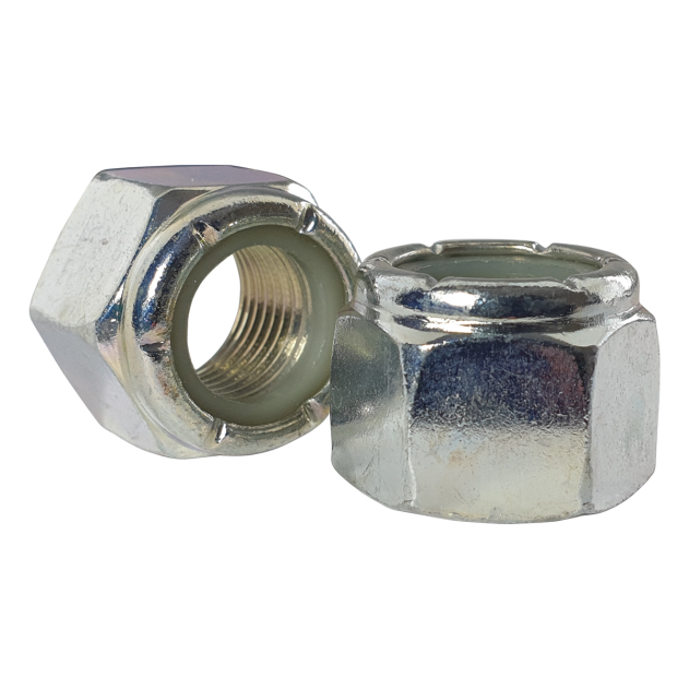 Product photography for 5/16 Nyloc Nut, UNF, Bright Zinc Plated