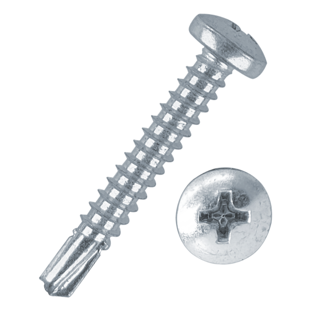 2.9mm (No.4) x 13mm, Pan Head Self drilling Screw, (TEK) BZP, DIN 7504 N H part of a growing range at Fusion Fixings