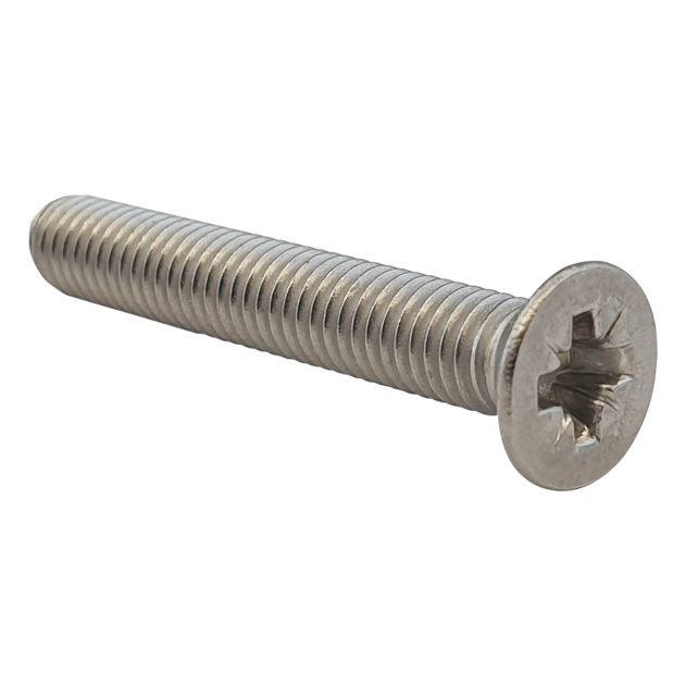 M5 x 100mm Pozi Countersunk Machine Screw A2 Stainless DIN 965Z