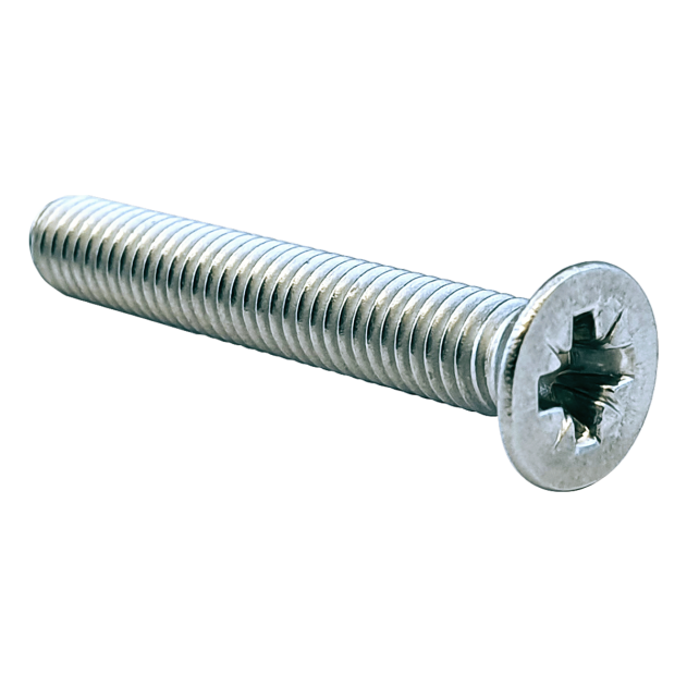 M10 x 40mm Pozi Countersunk Machine Screw BZP DIN 965Z