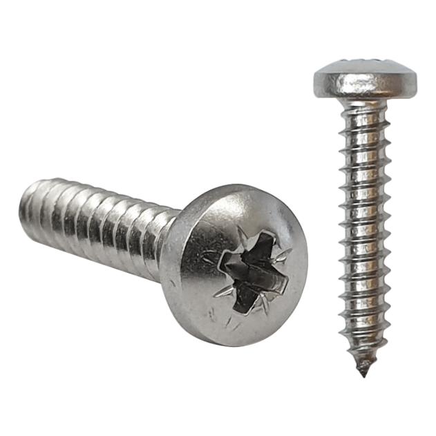 4.8mm (No.10) x 13mm Pozi Pan Head Self-tapping Screw A2 Stainless Steel DIN 7981C Z