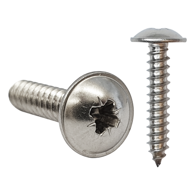 4.8mm (No.10) x 32mm Pozi Flange Self-tapping Screw A2 Stainless BS 4174