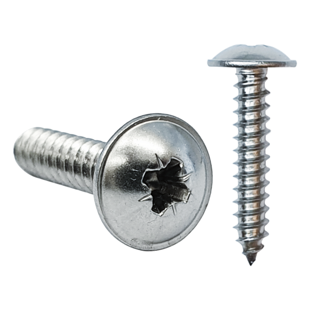 2.9mm (No.4) x 6.5mm Pozi Flange Self-tapping Screw BZP BS 4174