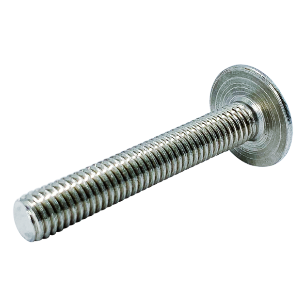 M6 x 50mm Roofing Bolt & Sq Nut Bright Zinc Plated