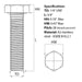 Size guide for the 1/4″ UNF x 3/4″ Hex Set Screw (Fully Threaded Bolt) A2 Stainless Steel