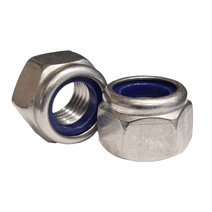 M10 Nyloc Nut, P-Type (High), A4 Stainless Steel DIN 982