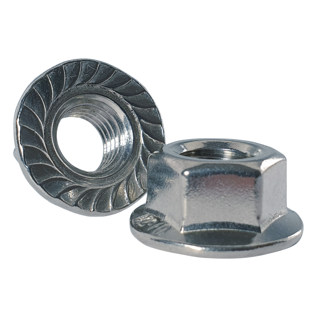 M4 Metric Serrated Flange Nut Zinc Plated