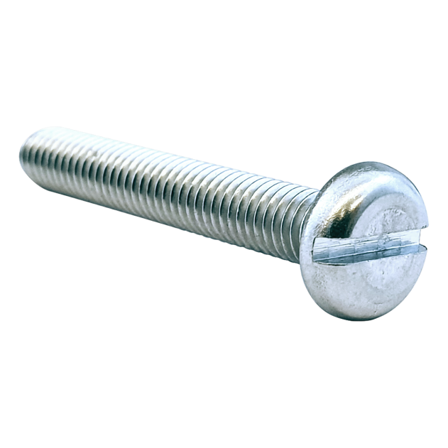 M6 x 50mm Slotted Pan Head Machine Screw Bright Zinc DIN 85