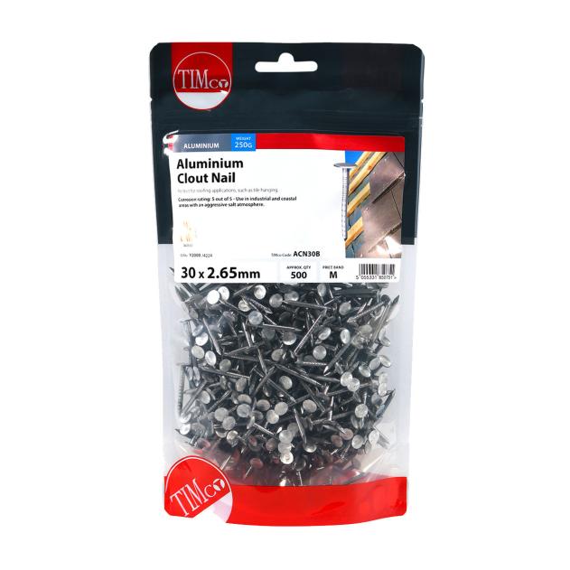 TIMco ACN30B 2.65mm x 30mm Aluminium Clout Nail 250G