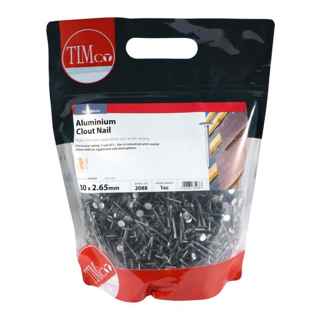 TIMco ACN30LB 2.65mm x 30mm Aluminium Clout Nail 1KG