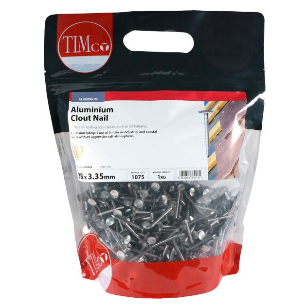 TIMco ACN38B 3.35mm x 38mm Aluminium Clout Nail 1KG