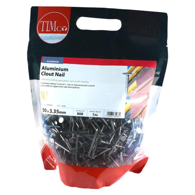 TIMco ACN50B 3.35mm x 50mm Aluminium Clout Nail 1KG