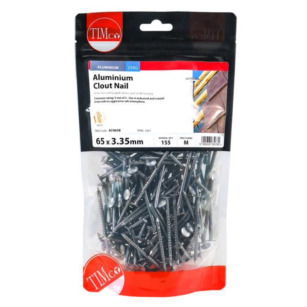 TIMco ACN65B 3.35mm x 65mm Aluminium Clout Nail 250G