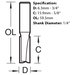 Size guide for the Trend 6.3mm Two Flute Straight Router Cutter