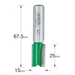 Supplied from Fusion Fixings, a size guide for the Trend Two Flute Router Cutter with a cutting head of 15mm x 25mm, C024AX1/2TC.