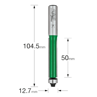 Trend C195X1/2TC Bearing Guided Trimmer, size guide.