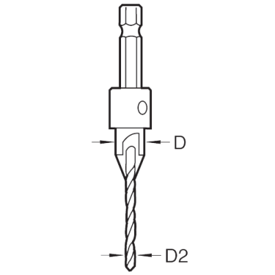 Size guide for the Trend Snappy Countersink Drill Bit No.12 (SNAP-CS-12)