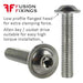 Part of a growing range of A2 stainless steel flanged button head screws from Fusion Fixings. The image shows key points of the A2 M6 x 40mm flanged socket button head screw from Fusion Fixings