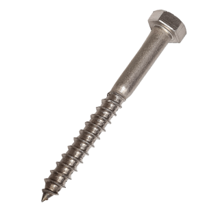 Product image for the M16 x 120mm Coach Screw A2 Stainless Steel DIN 571. Part of a larger range of coach screws from Fusion Fixings