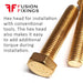 Information image for the M12 x 25mm Brass Hex Set Screw (Fully Threaded Bolt) DIN 933,