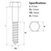 Screw guide for M10 x 55mm Coach Screw A2 Stainless Steel DIN 571