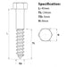 Screw guide for M5 x 40mm Coach Screw A2 Stainless Steel DIN 571