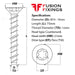 Size guide for the M10 (12mm) x 75mm Countersunk Ankerbolt, Concrete Bolt, Torx (T50) Grade 8.8 BZP