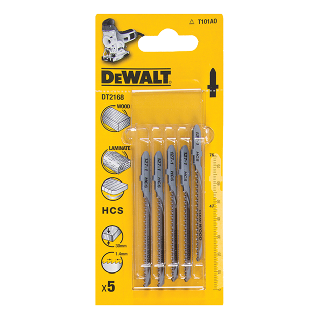 DeWalt DT2168 HCS Wood Jigsaw Blades 76mm T101AO Pack of 5