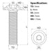 M3 x 4mm Flanged Socket Button Head Screw A2 Stainless ISO 7380-2 screw guide 