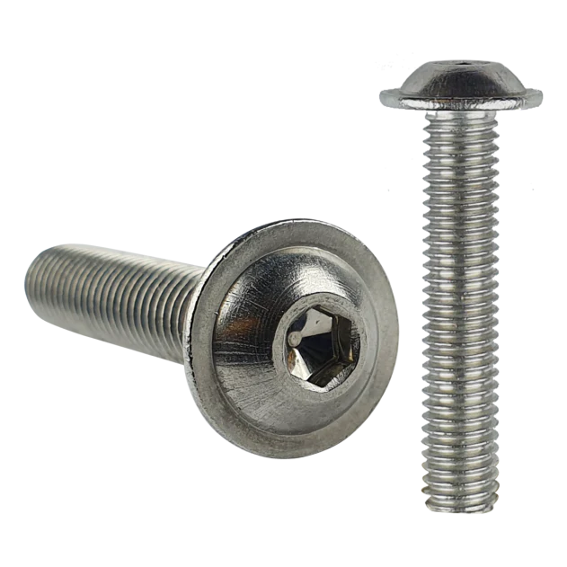 Product image for the M4 x 35mm Flanged Socket Button Head Screw A2 Stainless ISO 7380-2