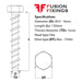 Size guide for the M10 (12mm) x 130mm Hex Head Concrete Ankerbolt, BZP Grade 8.8 steel