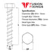 Size guide for the M10 (12mm) x 150mm Hex Head Concrete Ankerbolt, BZP Grade 8.8 steel