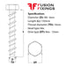 Size guide for the M8 (10mm) x 150mm Hex Head Concrete Ankerbolt, BZP Grade 8.8 steel