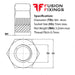 Size guide for the M4 Hex Full Nut, Grade 8 BZP Hexagon Nut DIN 934