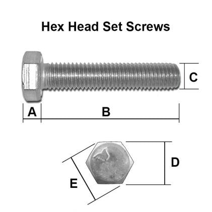 M12 x 45mm Metric Extra Fine Set Screw (Fully Threaded Bolt) Zinc Plated DIN 961