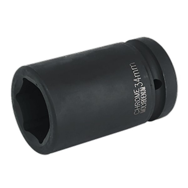 34mm Sealey Deep WallDrive Impact Socket Bit, 1” Square Drive (IS134D) part of an expanding range from Fusion Fixings