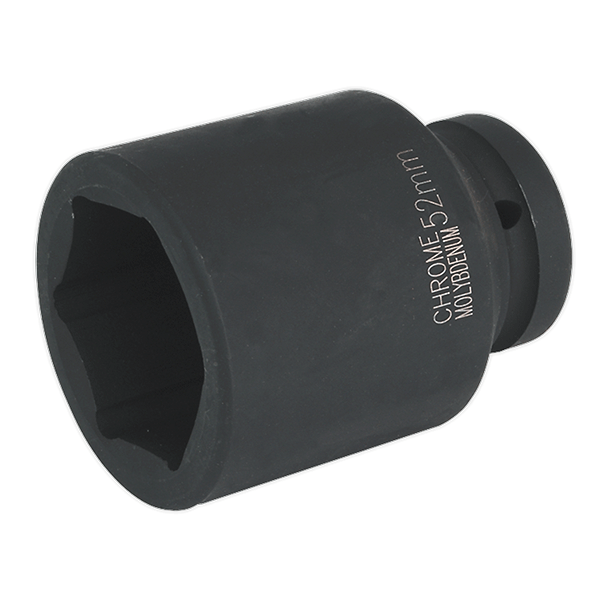 Product photography for 52mm Sealey Deep WallDrive Impact Socket Bit, 1” Square Drive (IS152D) 