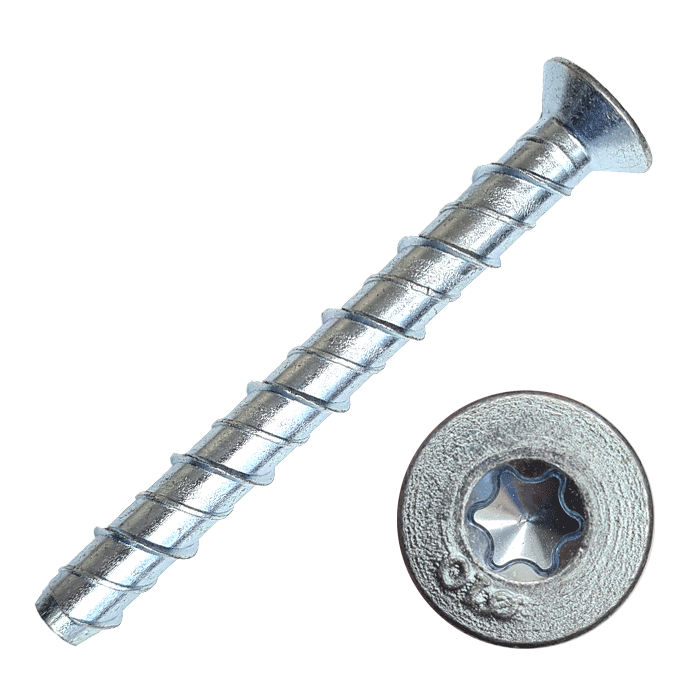 Image of the Countersunk Ankerbolt, Concrete Bolt, from Fusion Fixings with Torx drive recess. Manufactured in Grade 8.8 steel with a BZP coating.