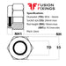 Size guide for the M16 Nyloc Nut, P-Type (High), A2 Stainless Steel DIN 982