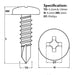 Pan head self drilling screw from Fusion Fixings - 38mm with a 4.2mm thread diameter