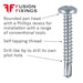 USPs for the 6.3mm (No.14) x 50mm, pan head self drilling screw.