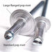 Flange comparison image for the 4 x 12mm Large Flange Pop Rivets (Blind Rivet) Aluminium - Steel, Grip Range 6 - 8mm