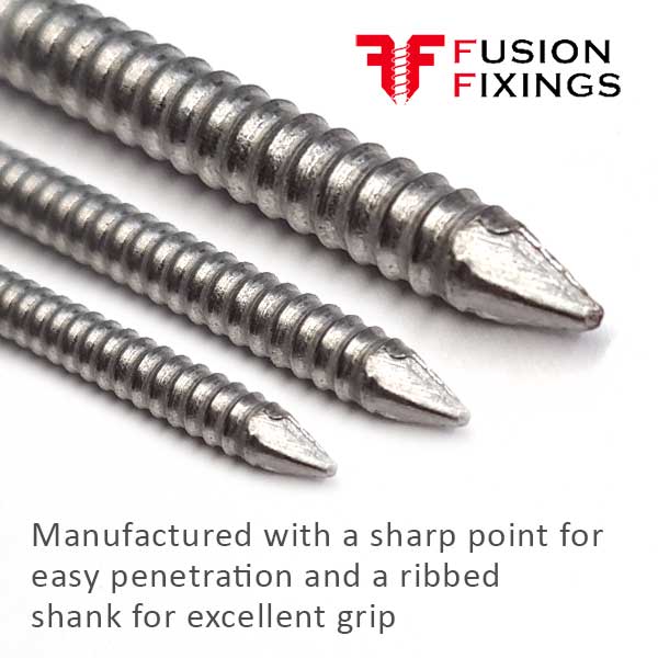 Annular Ring Shank Nails, A2 (304) Stainless Steel information image