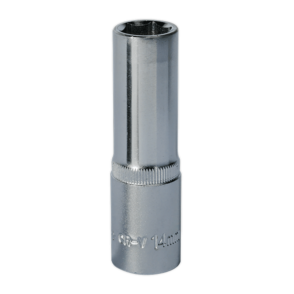 Product image for 14mm Sealey Deep WallDrive Socket, 1/2” Square Drive, (S1214D) part of a growing range from Fusion Fixings